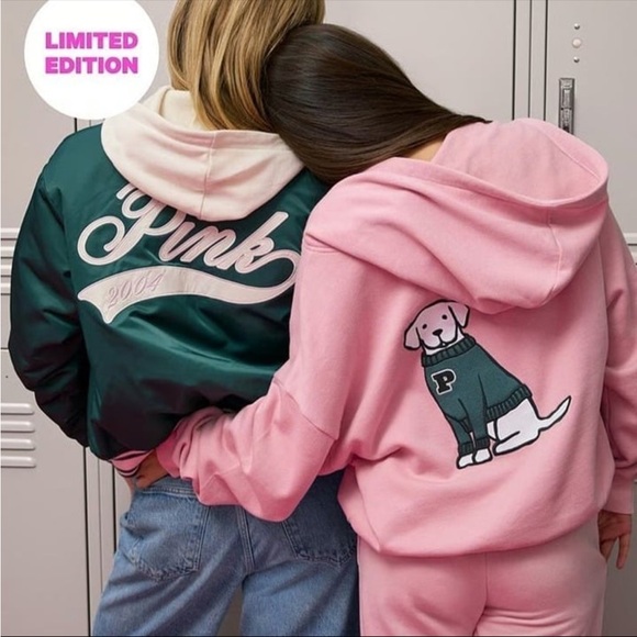 PINK Victoria’s Secret Ivy Fleece Campus Full-Zip Hoodie - Picture 10 of 10